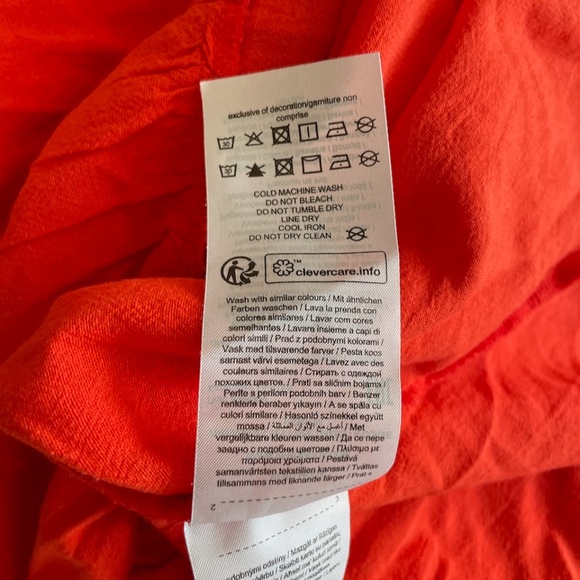 NWT VERO MODA 100% Cotton Red Off Shoulder Women's Dress Size US 18=XL-XXL - Picture 8 of 8